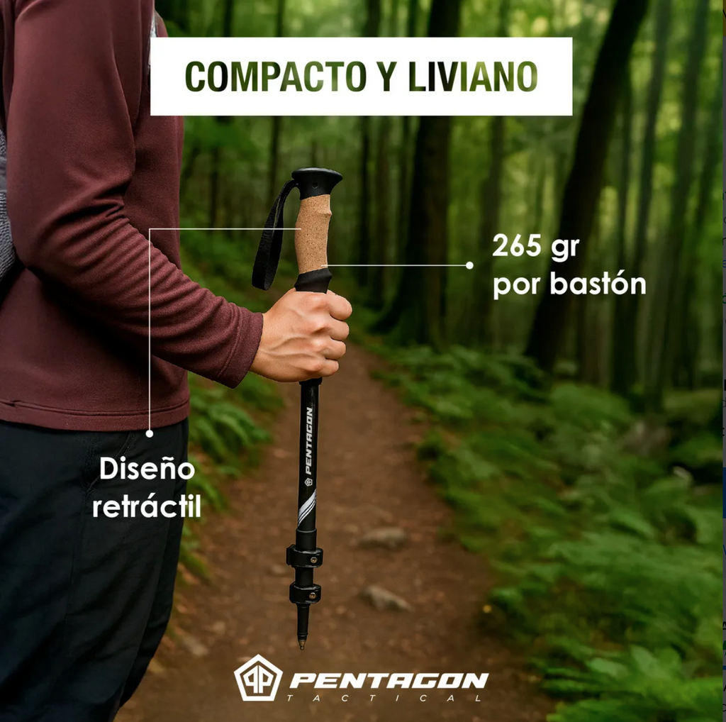 Bastones De Trekking Plegables Aluminio Pentagon