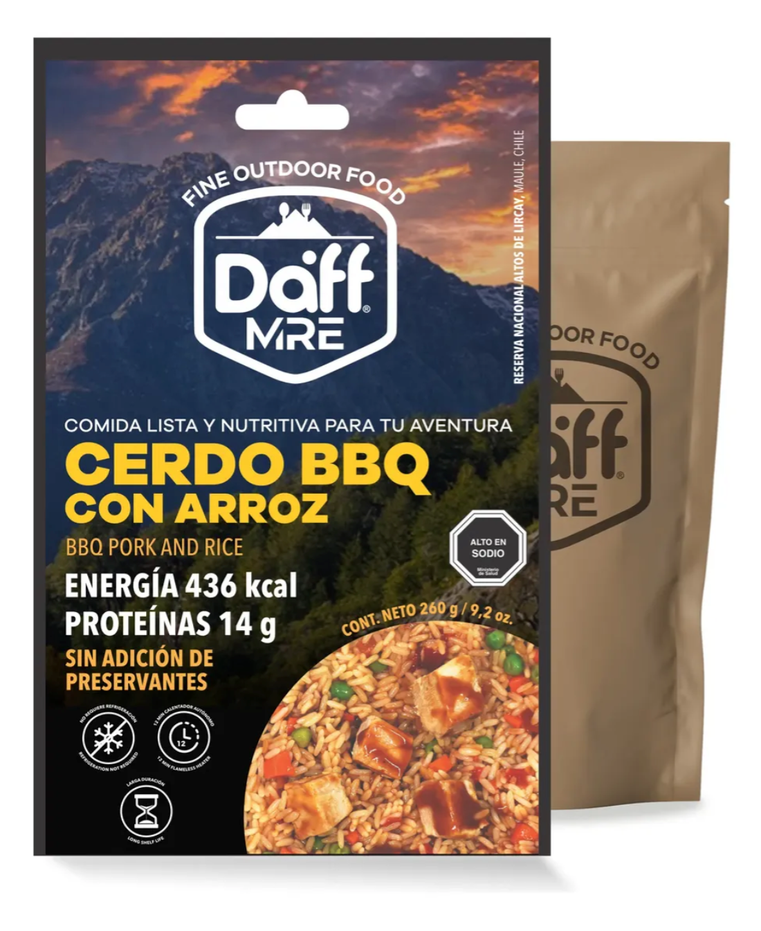 Comida Outdoor Daff Cerdo BBQ con Arroz