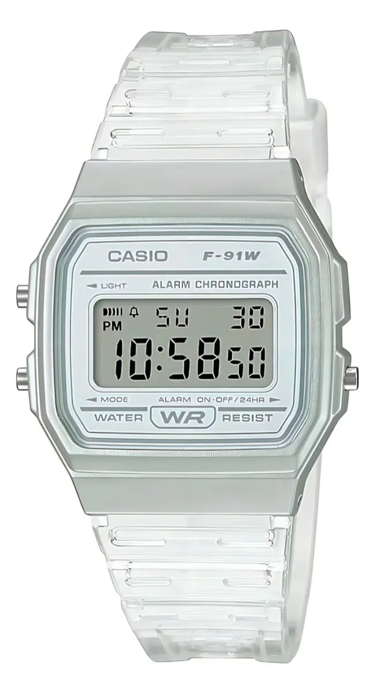 Reloj Casio F-91WS-7 Gris Transparente